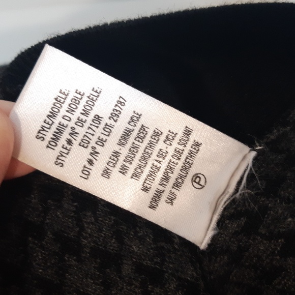Theory Tommy D'Noble Black Gray Houndstooth Sporty Sweater Size Small Wool Poly - Picture 7 of 7